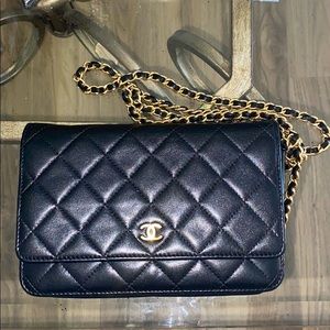 Chanel Lambskin Quilted Wallet on Chain